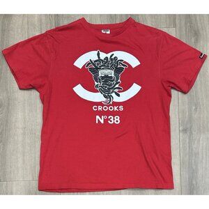 Crooks & Castles Medusa T-Shirt Mens Size M Red Snake Head Graphic Short Sleeve